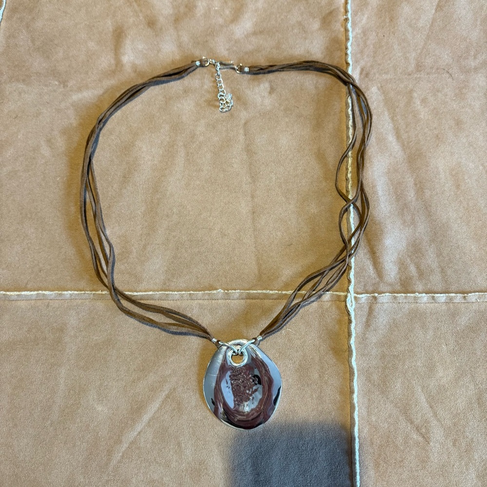 RLM SOHO Silver-tone & Leather Statement Necklace
